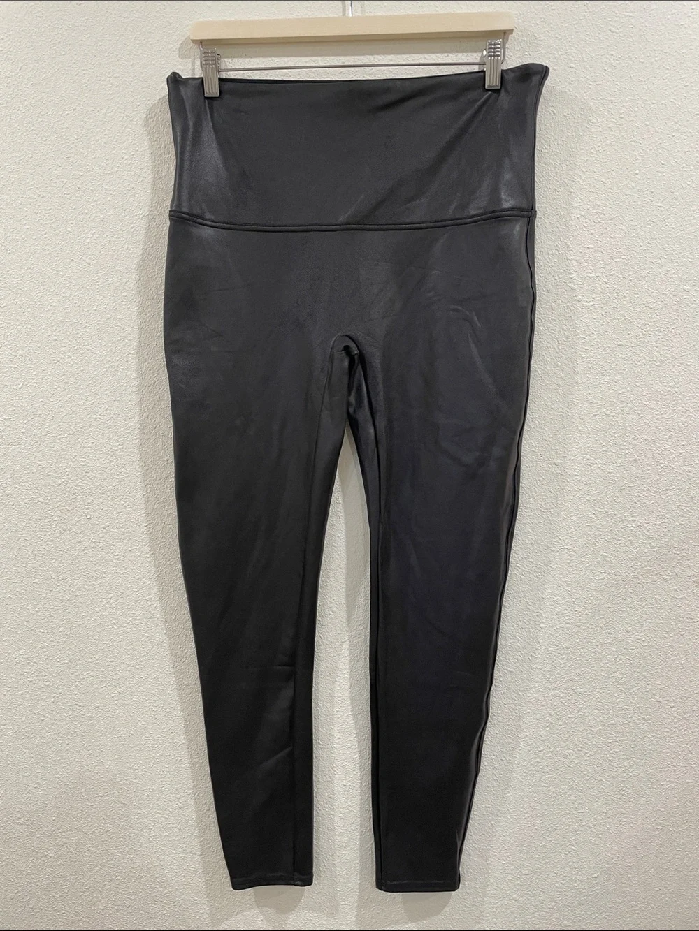 SPANX Black High-Waist Faux Leather Leggings 2X Plus Size